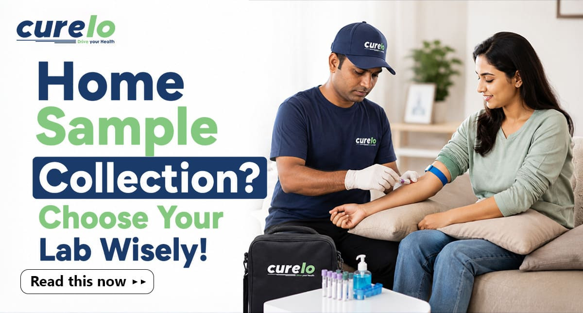 A trained phlebotomist collecting a home blood sample for diagnostic testing.