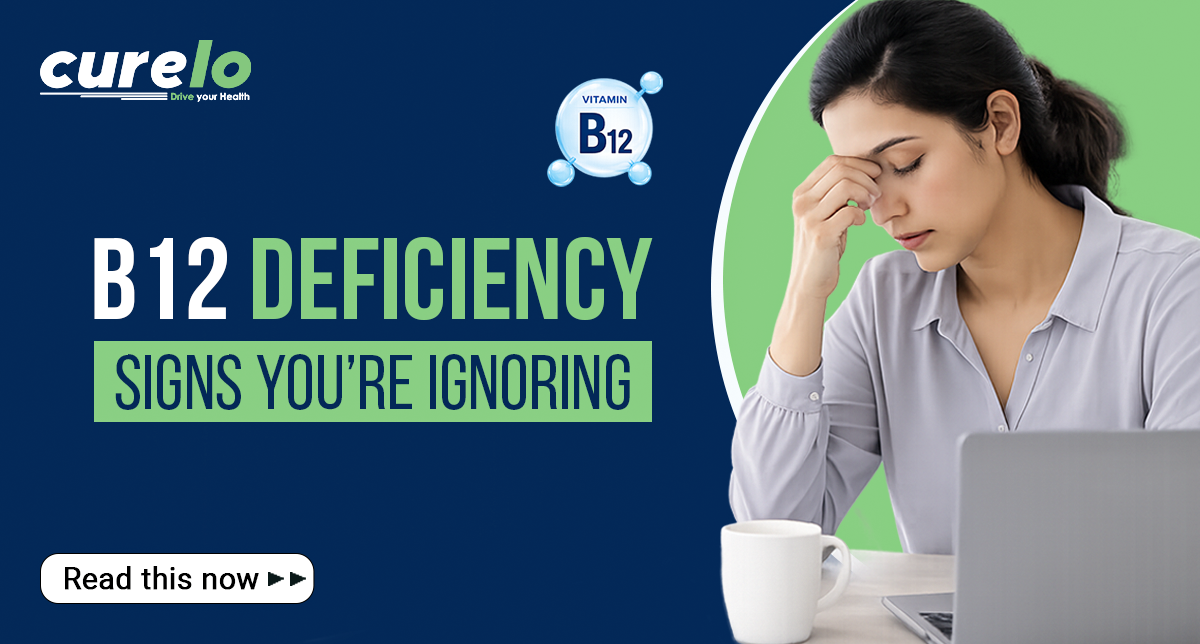 Person feeling tired and experiencing numbness in hands due to vitamin B12 deficiency symptoms, highlighting fatigue, weakness, and low energy issues.