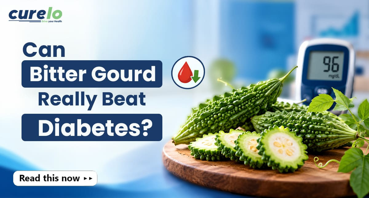 Karela for Diabetes: Benefits, Risks & Side Effects Fresh karela bitter gourd and a glass of karela juice illustrating potential benefits and risks for people with diabetes