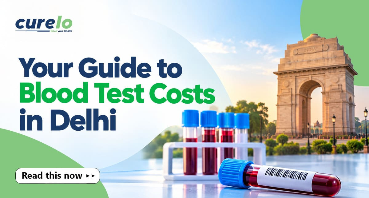 Blood test price list in Delhi showing costs for CBC, blood sugar, thyroid and Vitamin D tests
