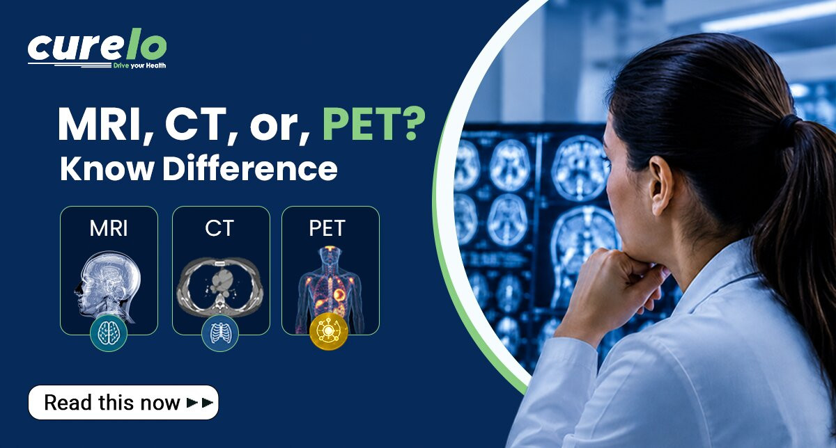 Infographic comparing MRI vs CT Scan vs PET Scan features