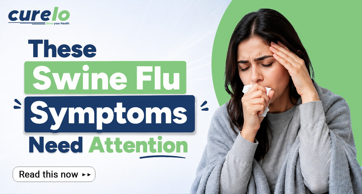 Infographic displaying H1N1 swine flu symptoms, causes, treatment, and prevention tips