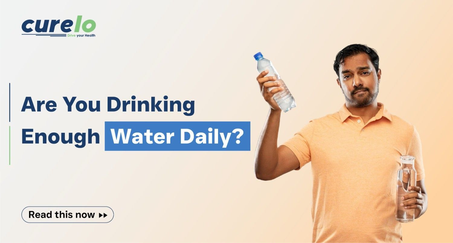 A man holding water bottles illustrating daily water intake requirements for summer hydration.