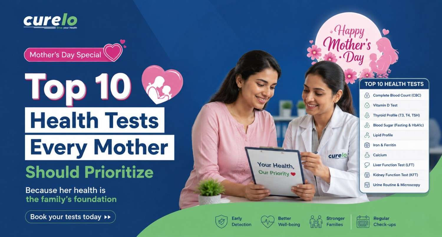 A list of essential medical tests for mothers including CBC, Thyroid, and Vitamin profiles.