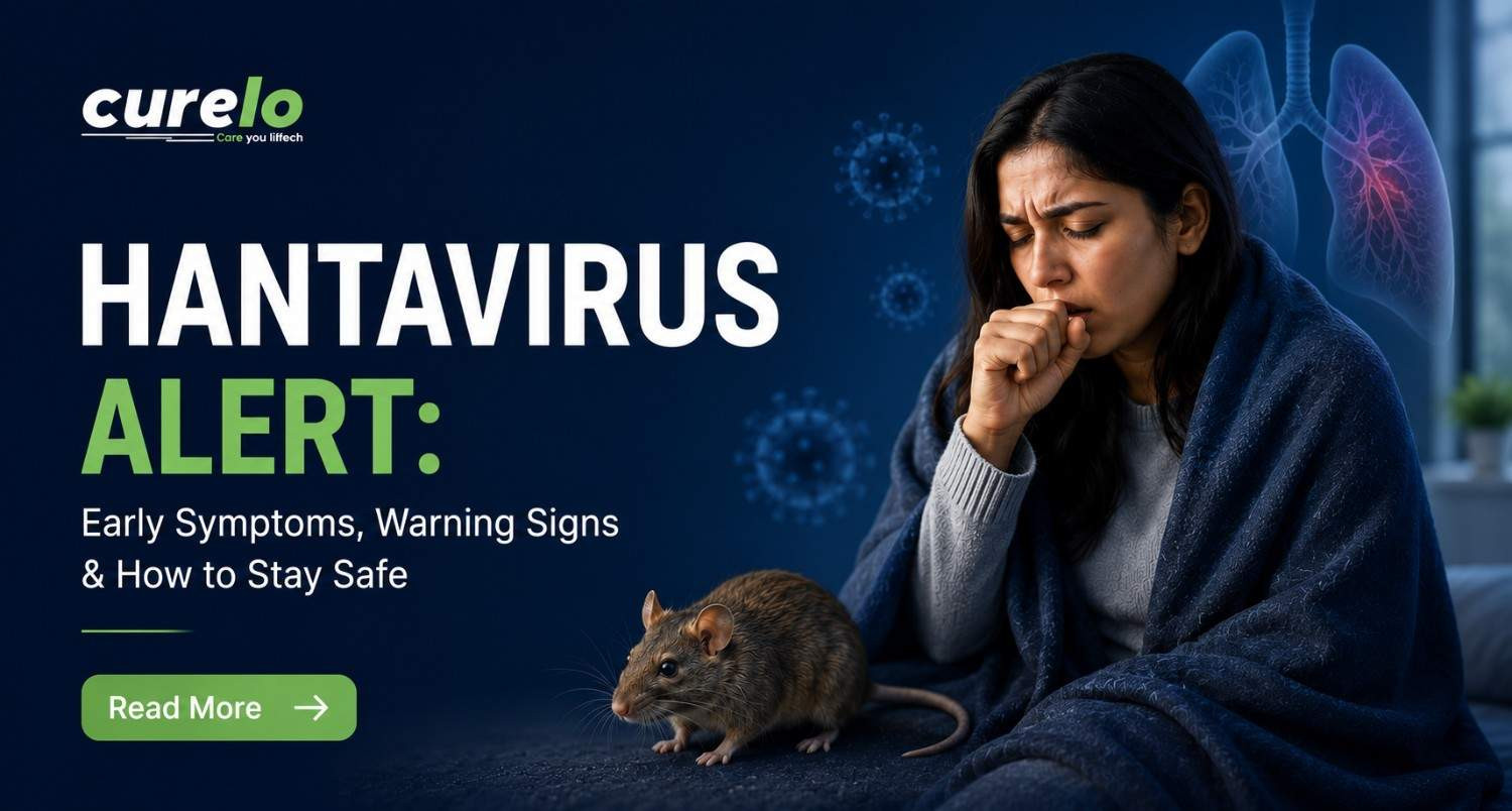 Infographic showing symptoms of hantavirus and rodent safety tips.