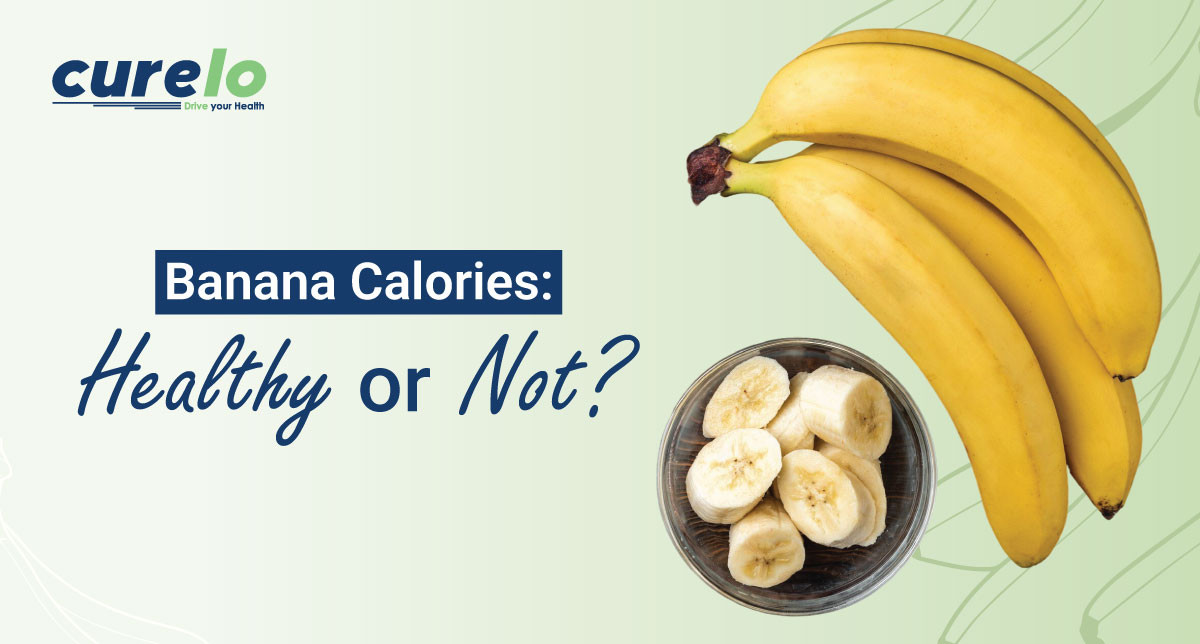 Calories in a Banana: Nutrition, Benefits & Weight Loss A medium-sized yellow banana showing its nutritional value and calorie count.