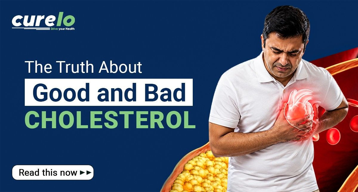 A man holding his chest due to heart pain next to an artery showing cholesterol plaque buildup